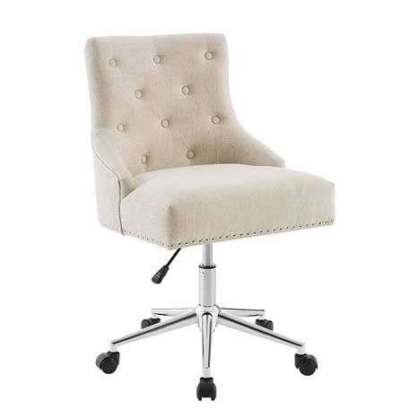 24KF Velvet Upholstered Tufted Button Home Office Chair
